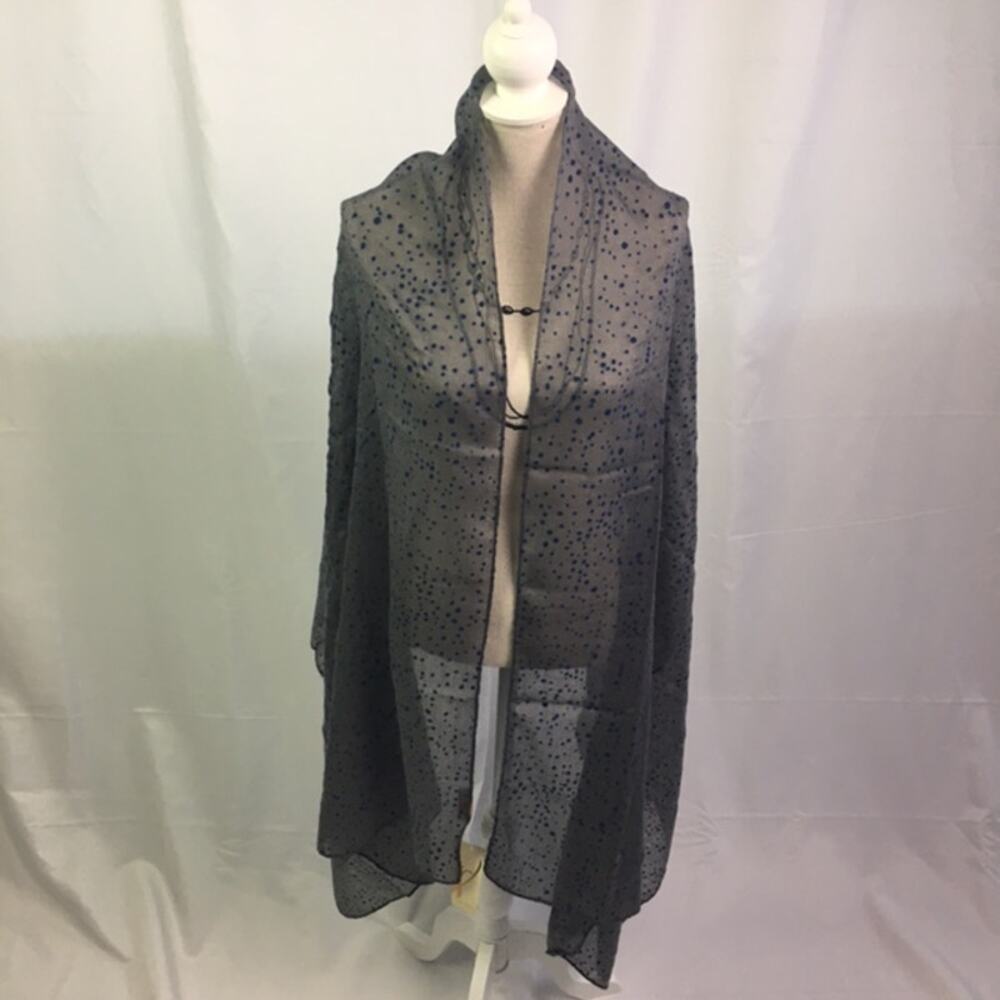 Collection 18 Scarf Solid with Flocking Storm Cloud Gray